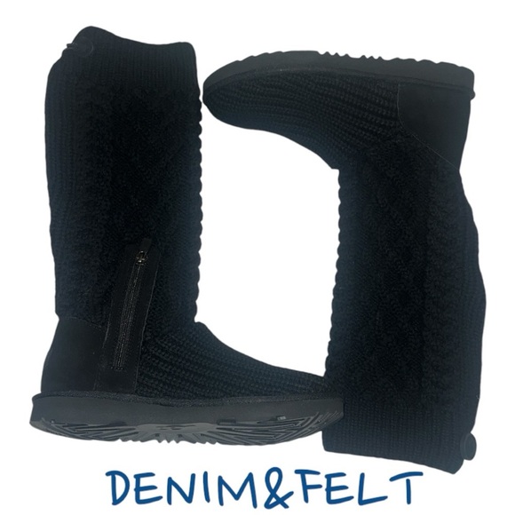 UGG Classic Cardi Cabled Knit Tall Boots (Big Kid) | Color: Black | NEW/NIB!!🖤 - Picture 7 of 14